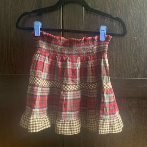 Plaid Scrunch Waist Skirt